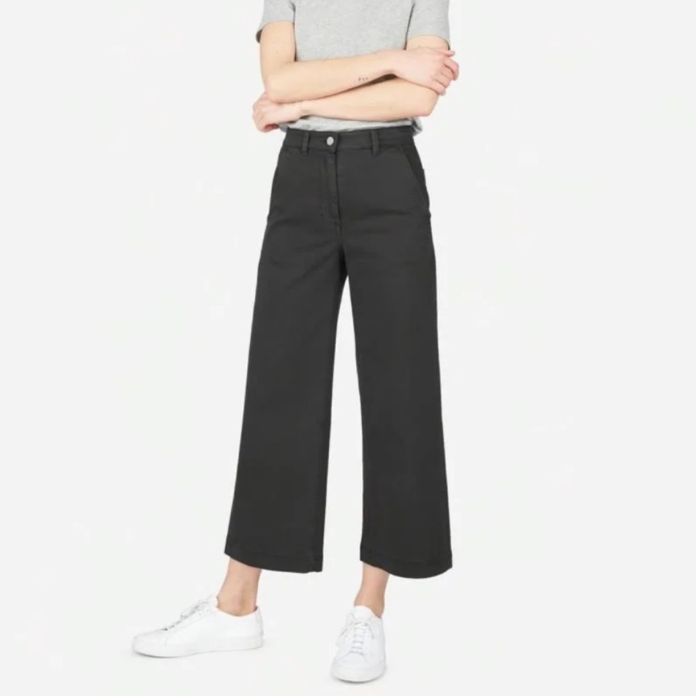 Everlane wide leg crop pants black